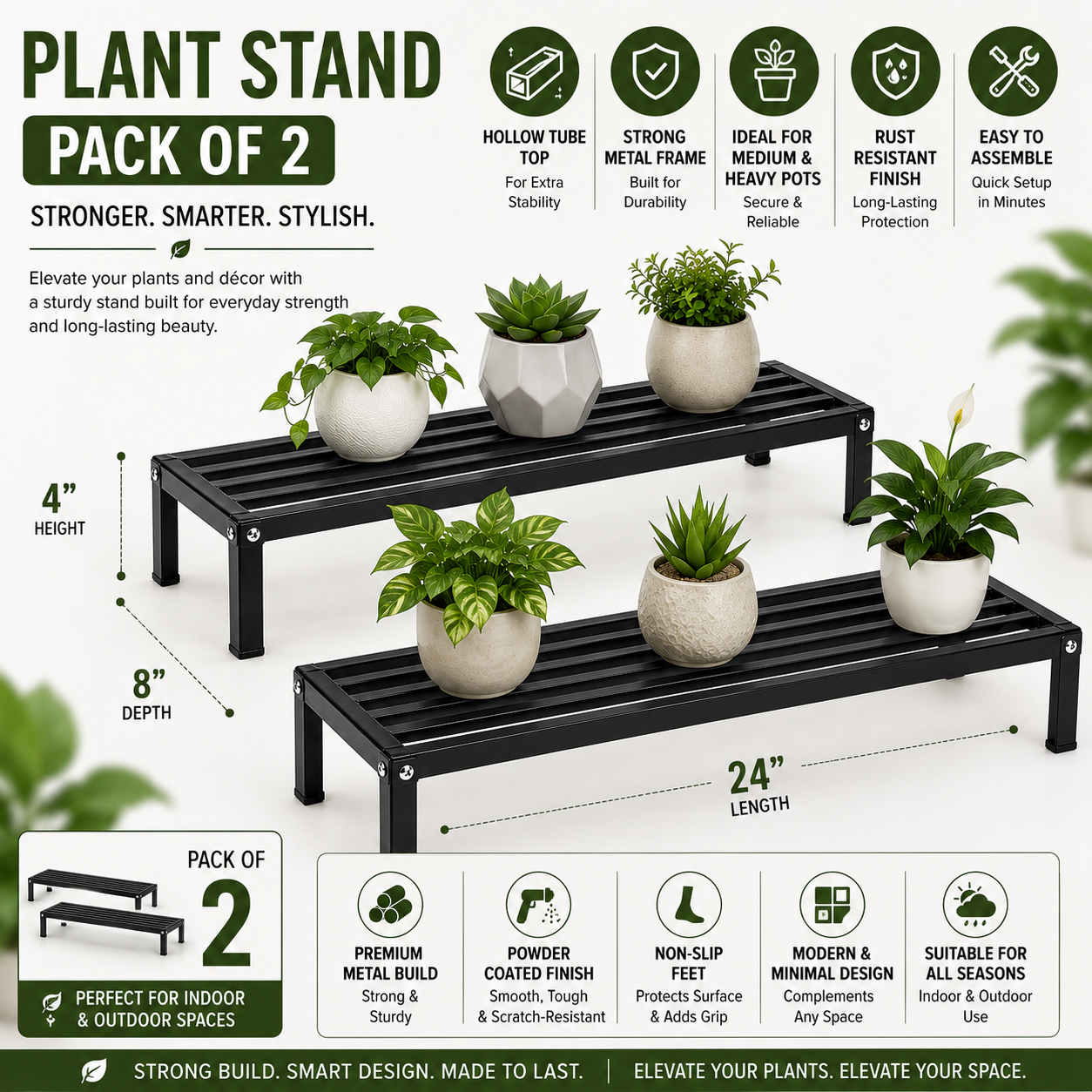 Plant Stand-HT-ST-FL-24*8*4