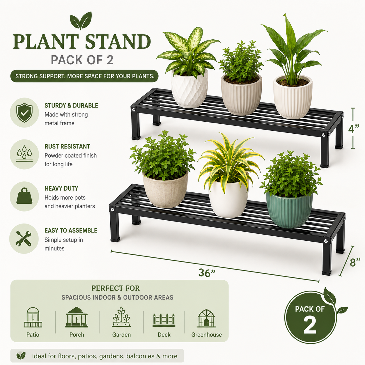 Plant Stand-RR-ST-FL-36*8*4