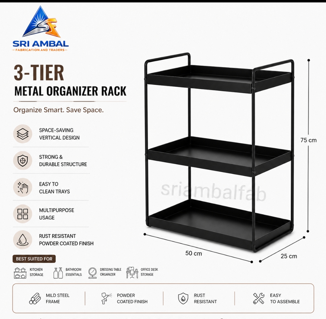 3-Tier Metal Storage Rack