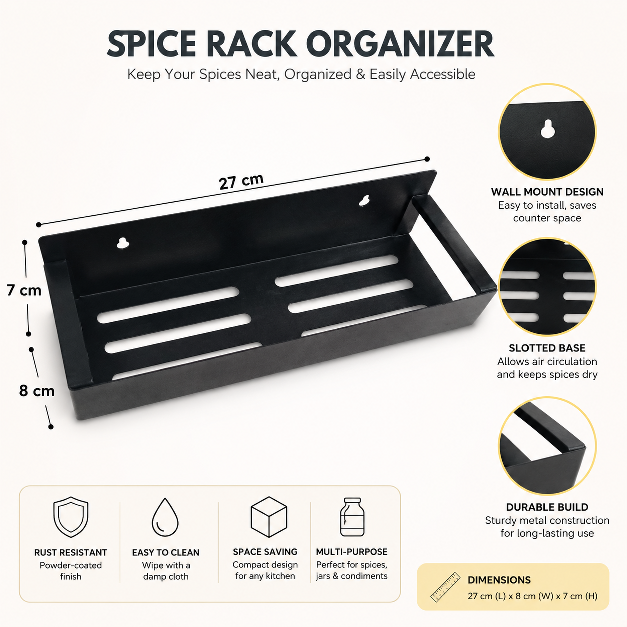 Metal Spice Rack Organizer