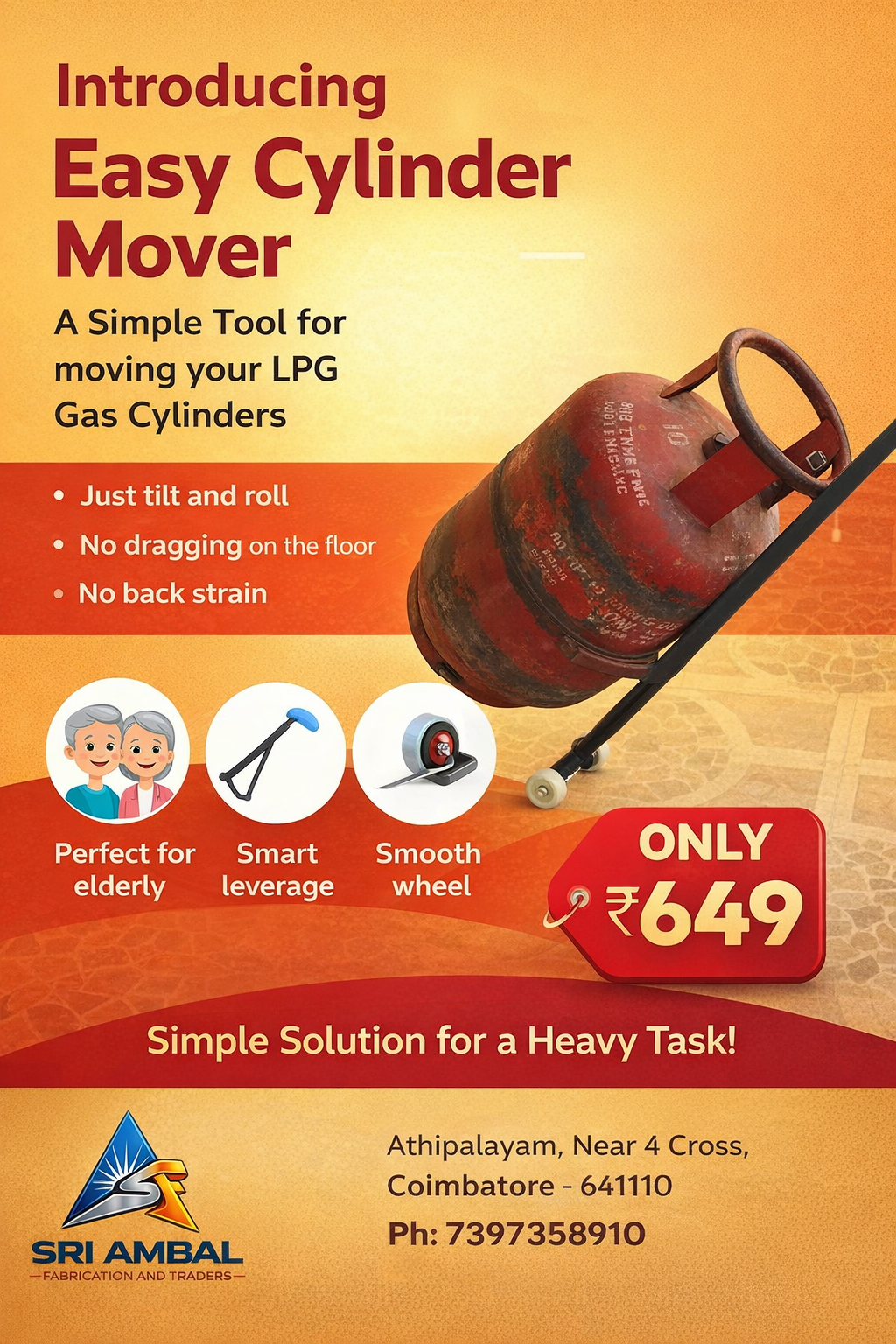 Gas Cylinder Mover Trolley
