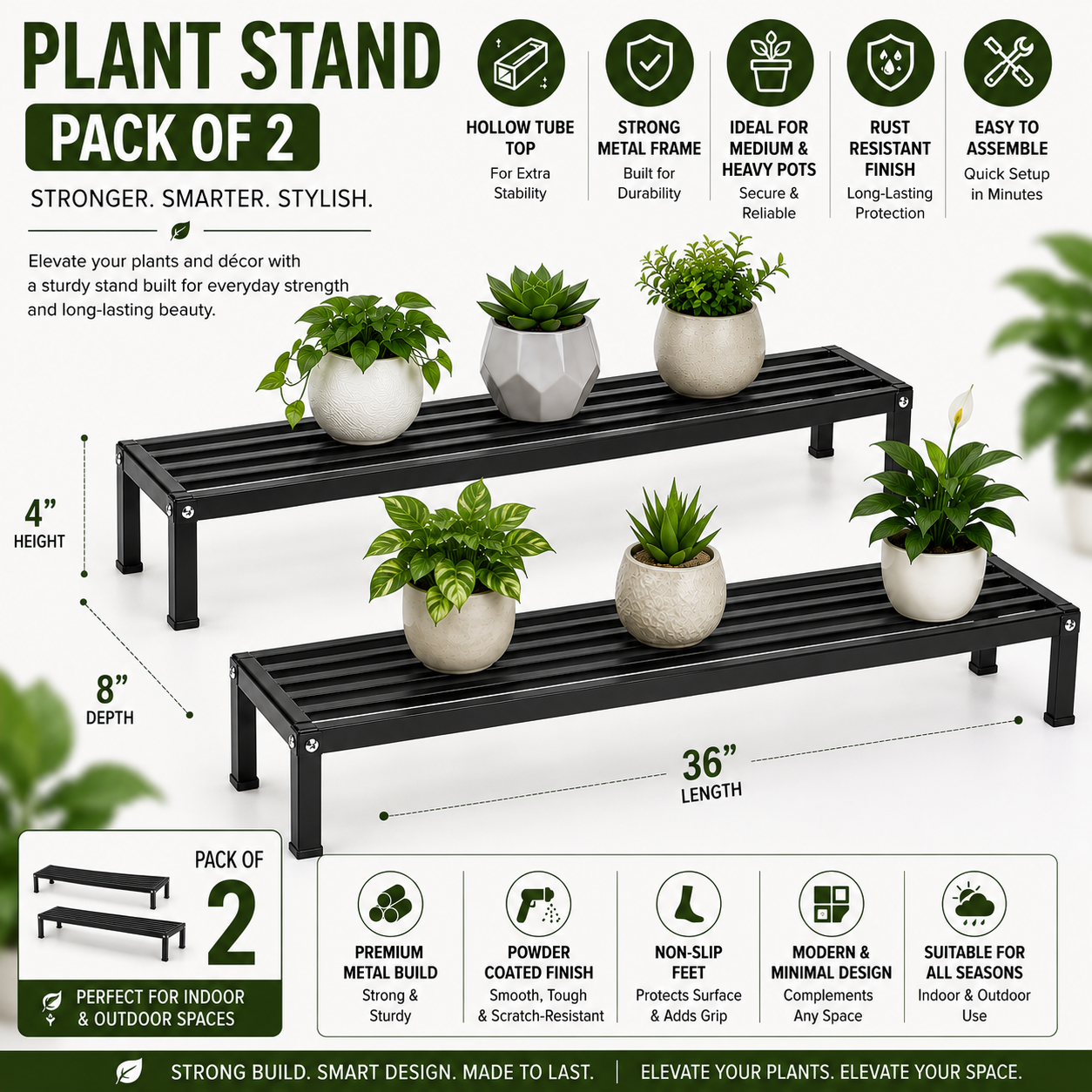Plant Stand-HT-ST-FL-36*8*4