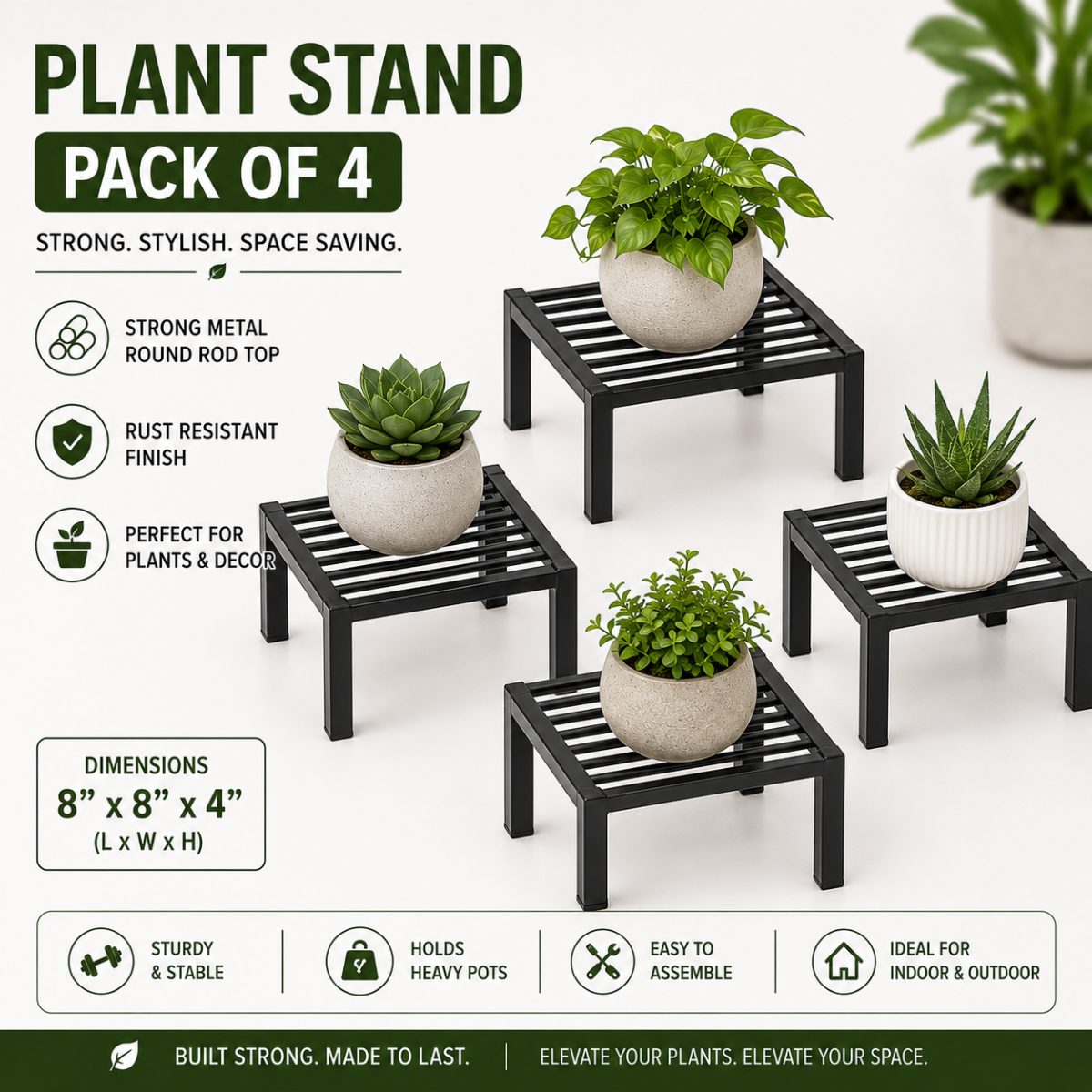 Mini Metal Plant Stand-RR-ST-FL-8*8*4