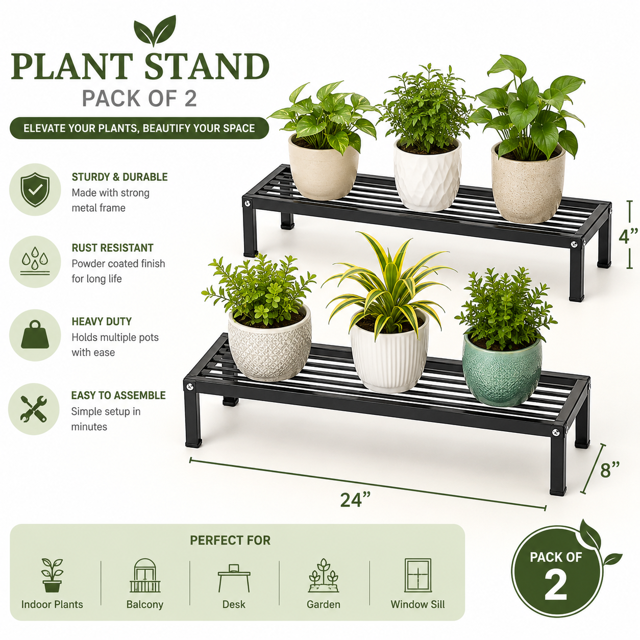 Plant Stand-RR-ST-FL-24*8*4